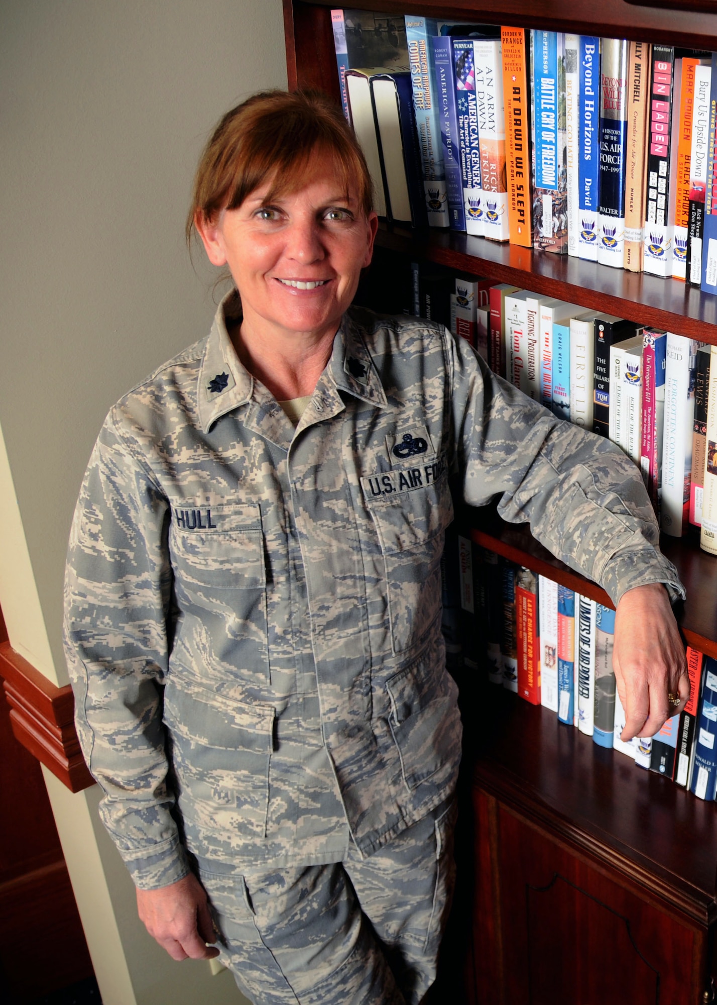Lt. Col. Lynne Hull, the 419th Fighter Wing’s Inspector General, stands ready to help reservists resolve issues within their work centers. (U.S. Air Force photo/Staff Sgt. Heather Skinkle) 