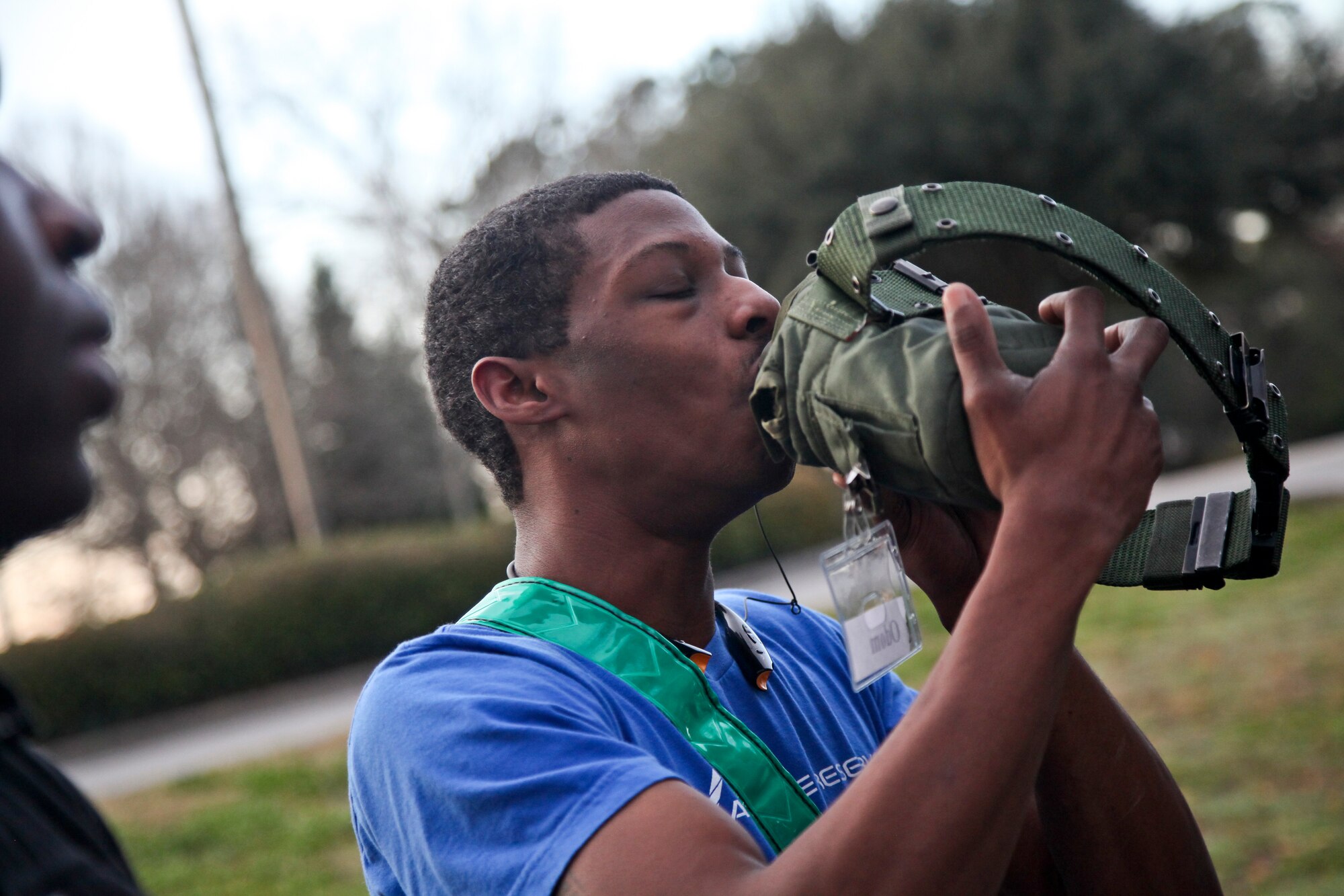 315th Airlift Wing commander Col. James Fontanella trains with the wing's developmental training flight today on the McCombs running path here at Joint Base Charleston, S.C. Fontanella took part in the run in an effort to encourage the trai...nee's as they prepared for the physical training demands they will face when they arrive at basic military training at Lackland Air Force Base in San Antonio. The developmental training flight trains future airmen, who have enlisted and are awaiting placement in BMT, in customs and courtesies, Air Force traditions as well as physical training. The goal of the DTF program is to increase the success rate of new members entering BMT and to prepare the them for life as reservists. (U.S. Air Force photo's by Staff Sgt. Rashard Coaxum/released)