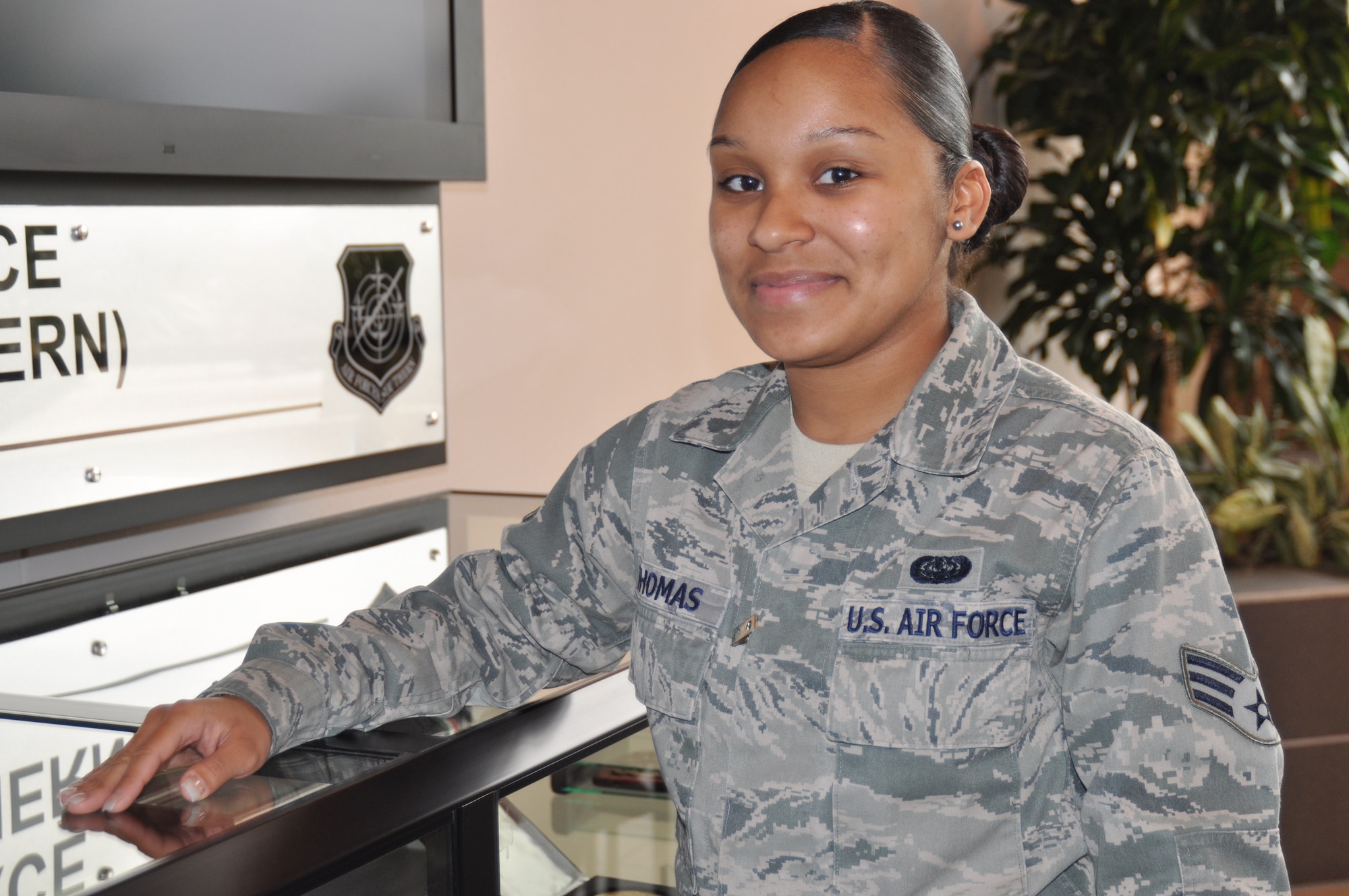 “My job in the Blue Flag exercise is to manage collaborative tools such as Defense Connect Online, Joint Training and Experimentation Network and Sharepoint,” said Senior Airman Clarisse Thomas, 12th Air Force (Air Forces Southern) Knowledge Operations Manager. “This ensures that exercise members are able to effectively communicate with downrange personnel as well as key members of the Air Force Forces staff.” (U.S. Air Force photo by Master Sgt. Kelly Ogden/Released). 
