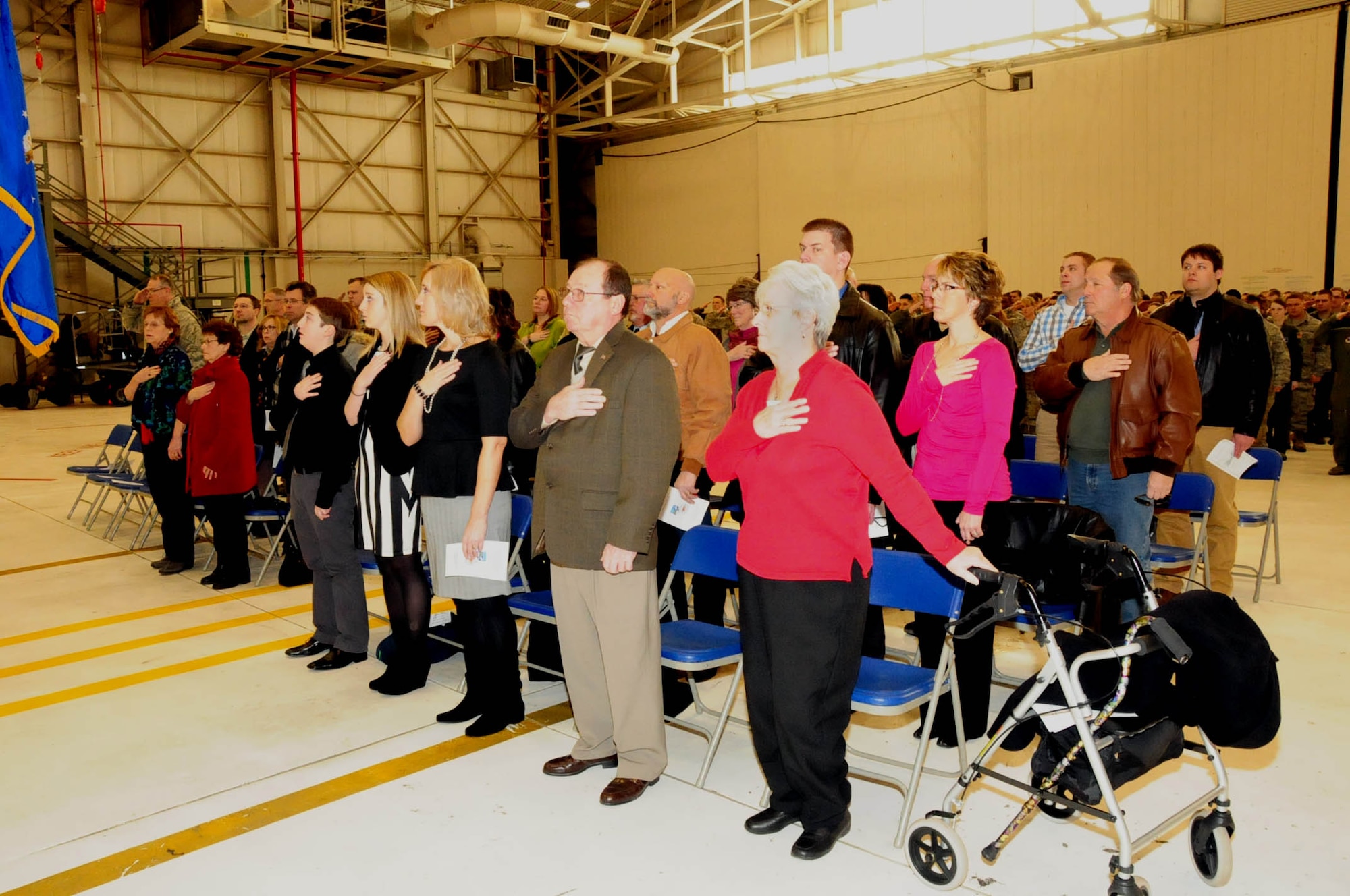 Many of Col. Bank's friends and family attended the assumption of command ceremony held at the Niagara Falls Reserve Station as Col. Michael W. Bank took over as the new commander of 107th Airlift Wing Operations Group on Feb, 10, 2013 (Air National Guard Photo/Senior Master Sgt. Ray Lloyd)