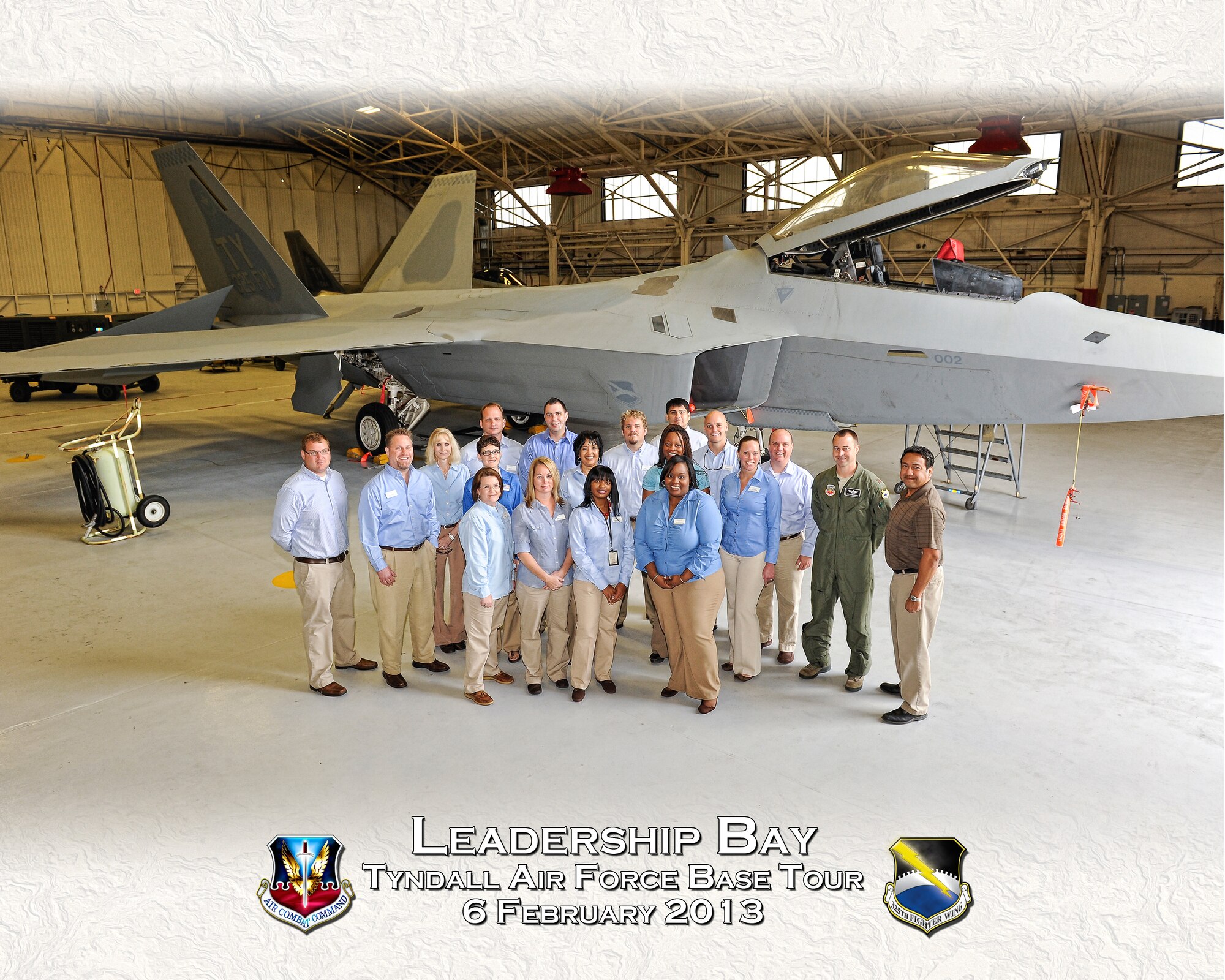 Approximately 19 members from Bay County Chamber of Commerce Leadership Bay received a tour Feb. 6 of Tyndall Air Force Base and its units. (U.S. Air Force photo by Christopher Cokeing) 