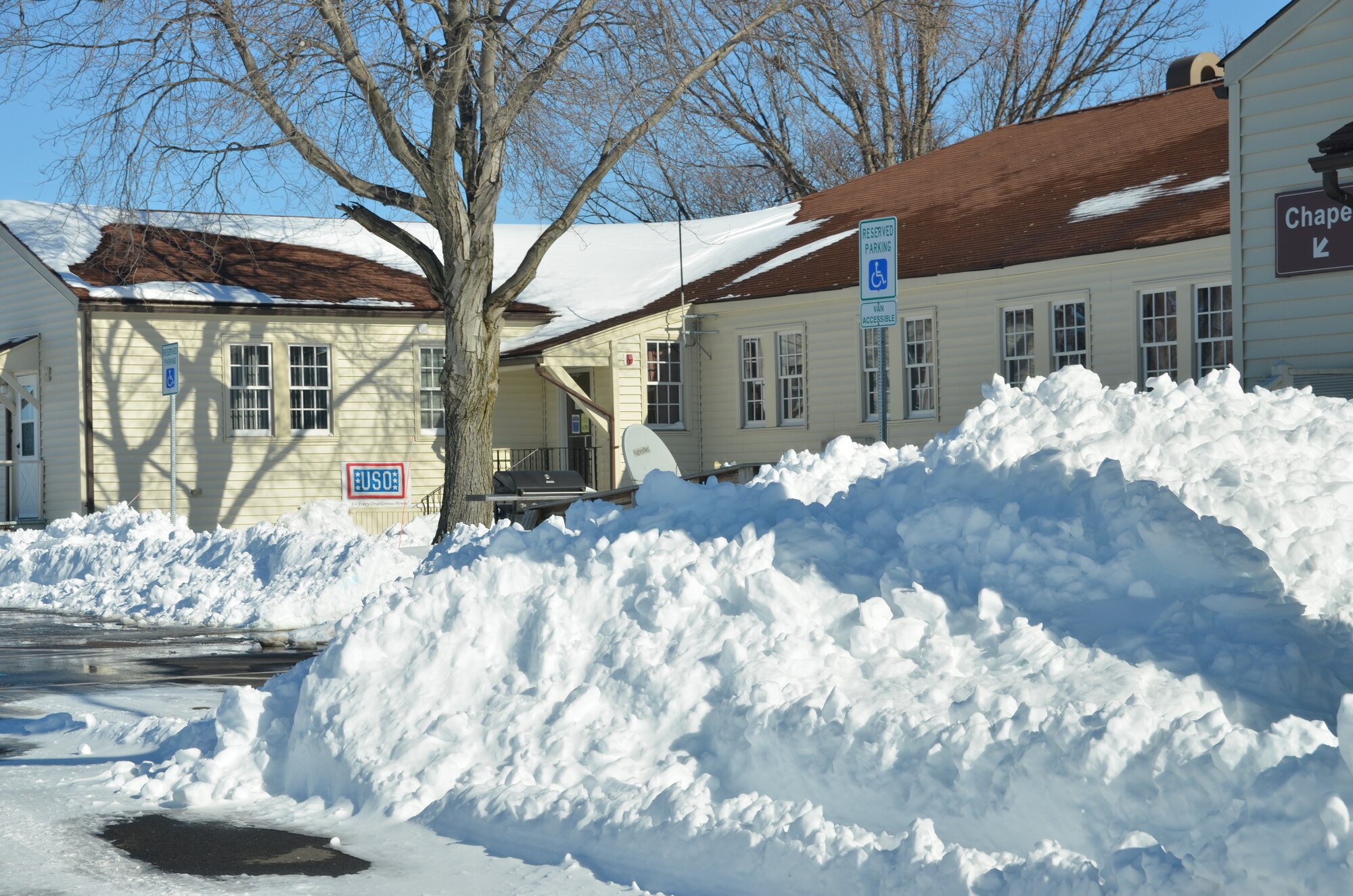As of a result of winter storm "Nemo", twenty inches of snow covered Westover Air Reserve Base, Chicopee, Mass., between Feb. 8 and Feb. 10, 2013. Massachusetts declared a state of emergency and Gov. Duvall Patrick initiated the first driving ban since the blizzard of 1978. (U.S. Air Force photo/SrA. Kelly Galloway)
