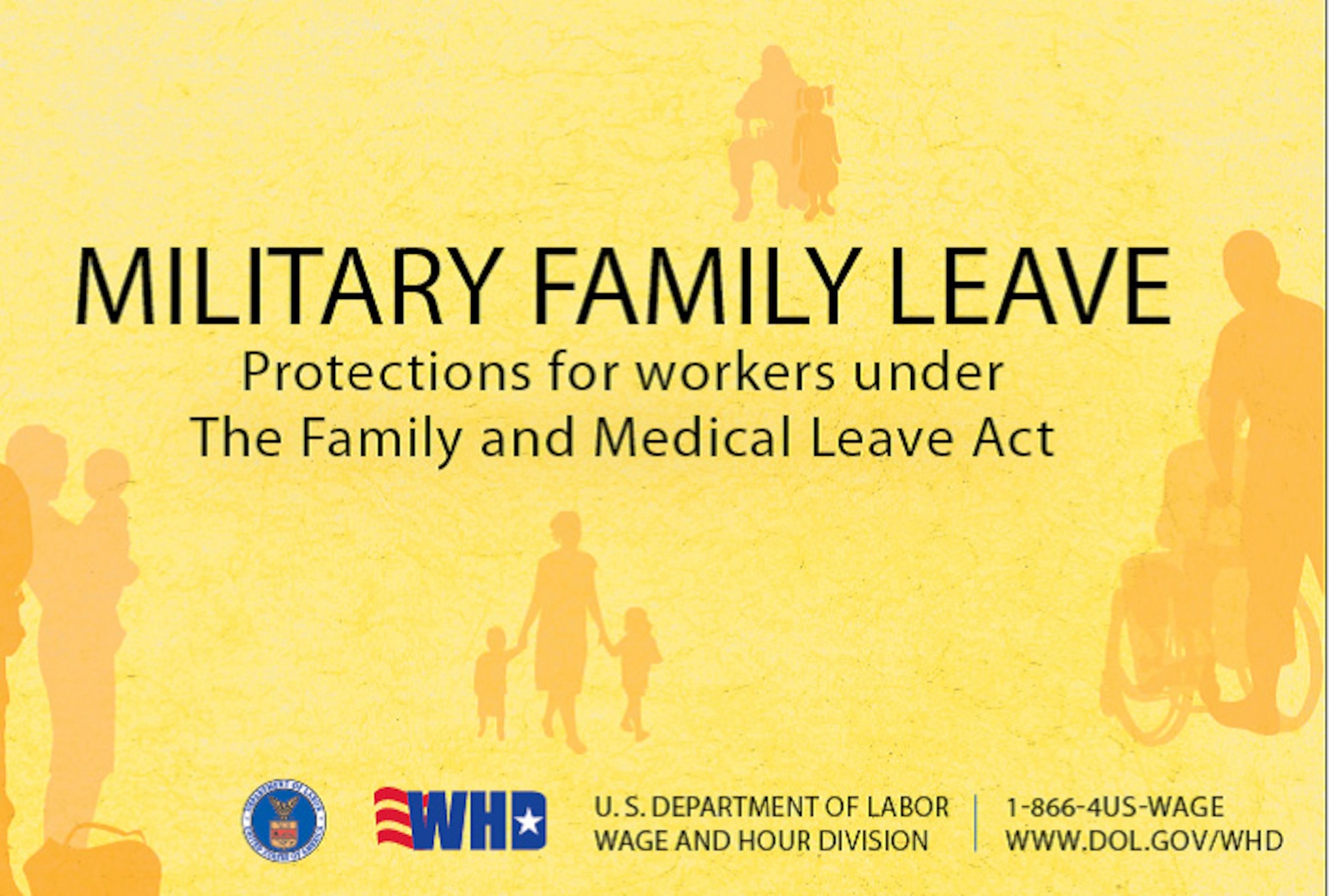 More support has been extended to military dependents through expansions of the federal Family and Medical Leave Act, which include unpaid, job-protected time off for care of injured servicemembers or veterans, and activities arising from a servicemember’s deployment. (Graphic Courtesy of US Department of Labor)
