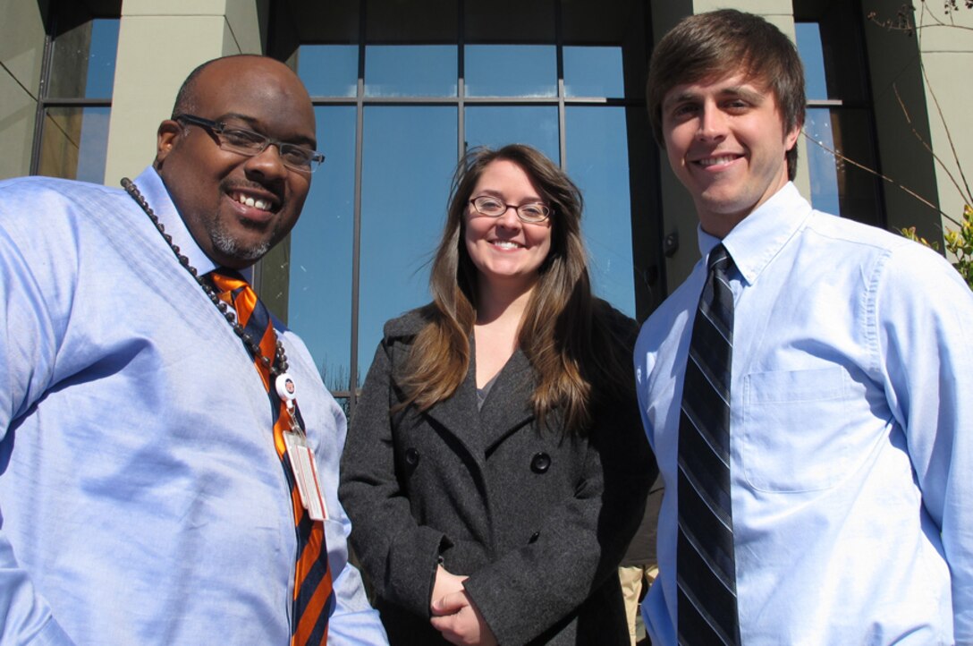 Jelani Ingram, Stephanie Woods and Ross Allen took first in a category of USACE’s 2012 Building Information Modeling award. Building information modeling is a process involving the generation and management of digital representations of physical and functional characteristics of a facility.  The resulting building information models become shared knowledge resources to support decision-making about a facility from earliest conceptual stages, through design and construction, through its operational life and eventual demolition.
