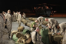 Marines from Marine Heavy Helicopter Squadron 461 prepare to depart from Marine Corps Air Station New River for their seven-month deployment to Afghanistan, Jan. 29. HMH-461 will spend the duration of their deployment supporting Operation Enduring Freedom. 