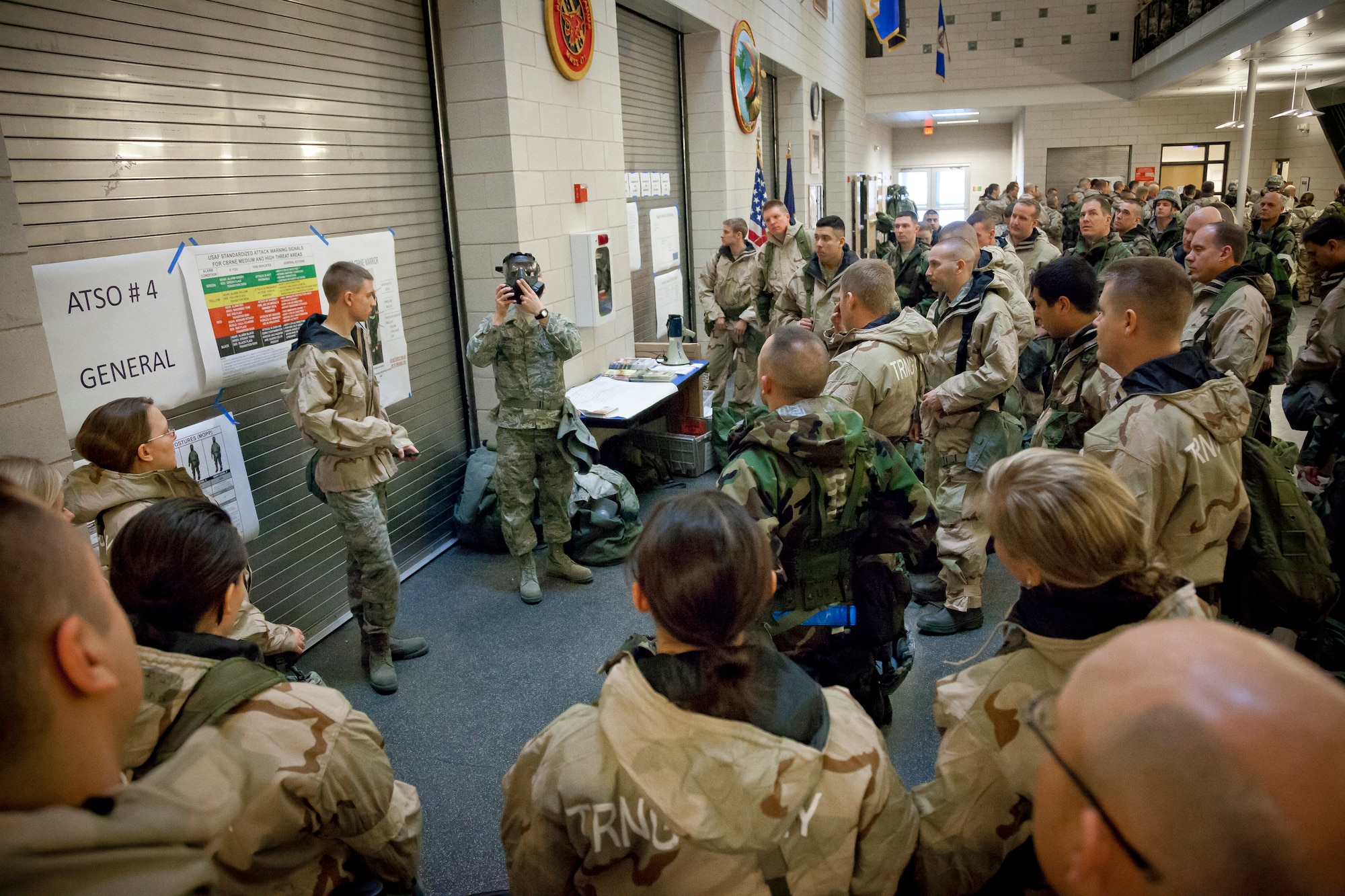 Members of the 934th Airlift Wing participate in an Ability To Survive and Operate/ Self Aid Buddy Care Rodeo to prepare for the upcoming Operational Readines Exercise/Inspections at the Minneapoils-St. Paul AIr Reserve Station, Minn.  (U.S. Air Force photo/Shannon McKay)