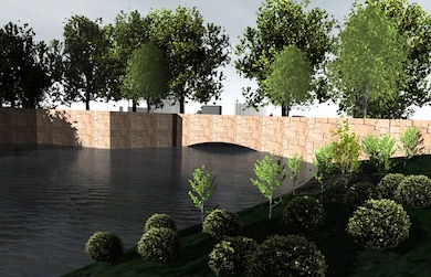 Artist rendering of the Muddy River, Boston, Mass.