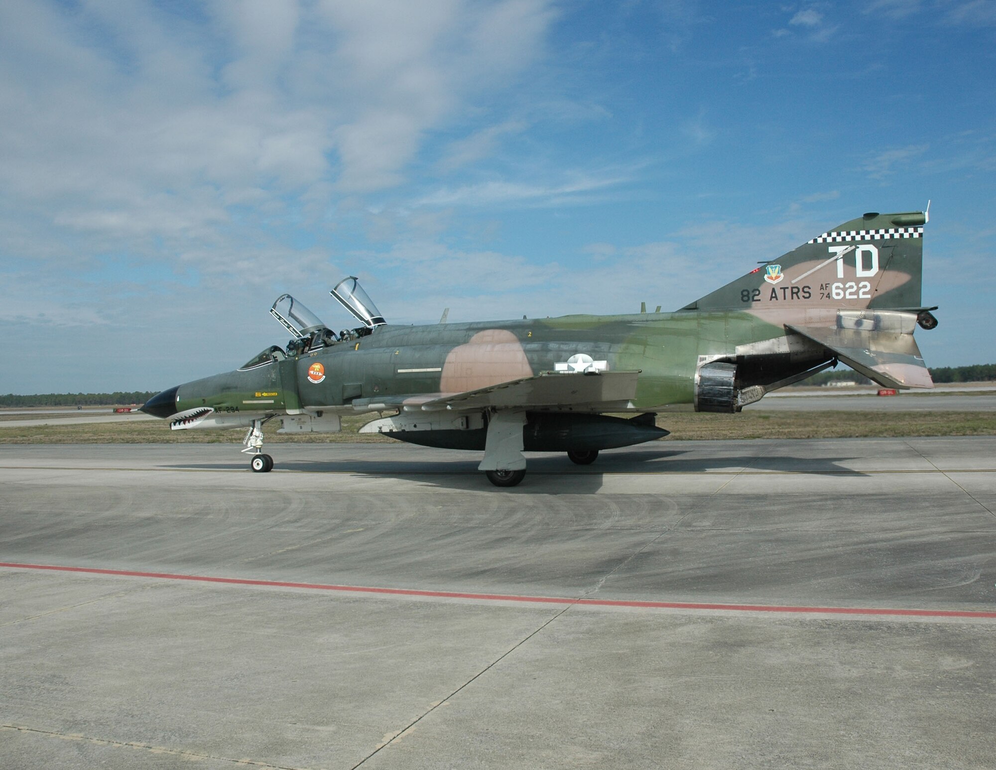 The 82nd Aerial Target Squadron’s QF-4 heritage aircraft prepares for flight during Combat Archer at Tyndall Air Force Base, Fla. The 53rd Weapons Evaluation Group recently conducted the air-to-air Weapons System Evaluation Program, known as Combat Archer, which exercises and evaluates the air-to-air weapon system capability of combat aircraft. (U.S. Air Force photo by Master Sgt. J. Scott Wilcox)