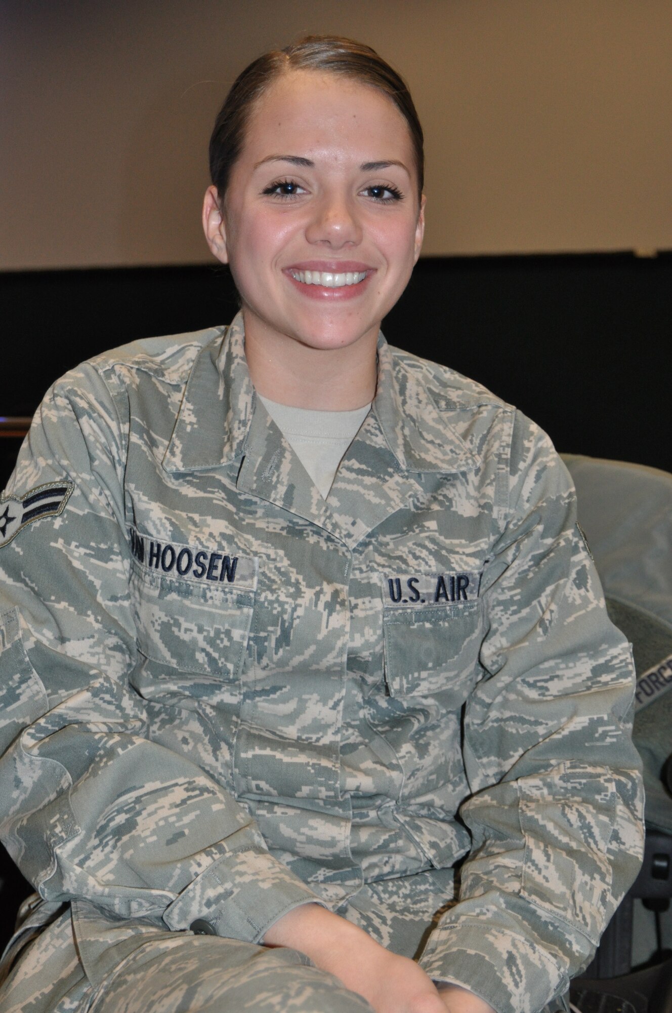 “My job in the Blue Flag exercise is to assist with combat air support missions (by coordinating with air units to provide available aircraft),” said Airman 1st Class Hailie Van Hoosen, 612th Air and Space Operations Center Offensive Duty Technician. (U.S. Air Force photo by Master Sgt. Kelly Ogden/Released).