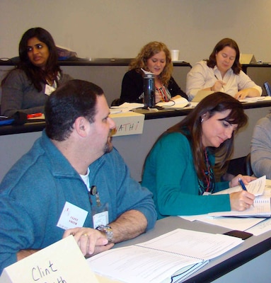 Leadership Development Program class members participate in an exercise. 