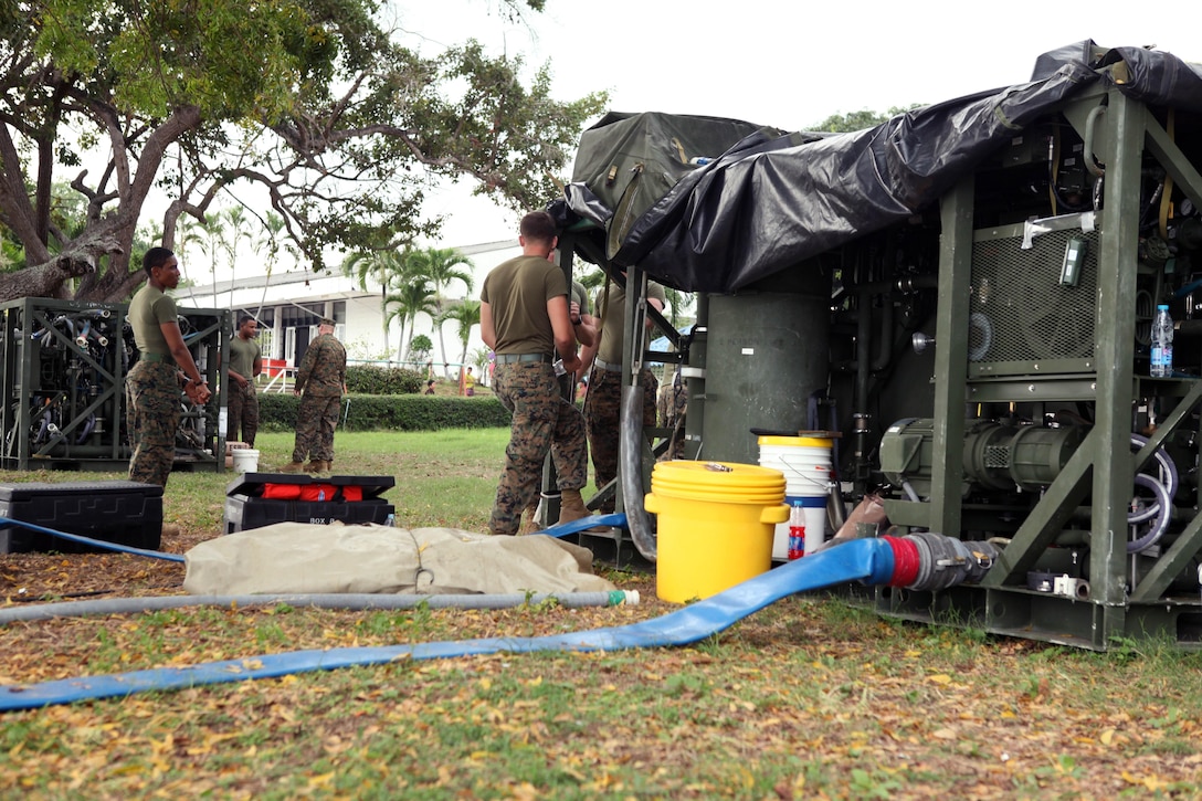 U.S. Marines from 3rd Marine Logistics Group operate a water purification system Feb. 10 in Sattahip, Kingdom of Thailand, to provide clean water to multinational participants at various locations throughout Thailand during exercise Cobra Gold 2013. Anywhere there is water, we can provide clean water, said U.S. Marine Staff Sgt. Fantasia O. Langford, a basic electrician. U.S. involvement in CG 13 demonstrates commitment to building military-to-military interoperability with participating nations and to supporting peace and stability in the Asia-Pacific region. Langford is with 9th Engineer Support Battalion, 3rd MLG, III Marine Expeditionary Force.