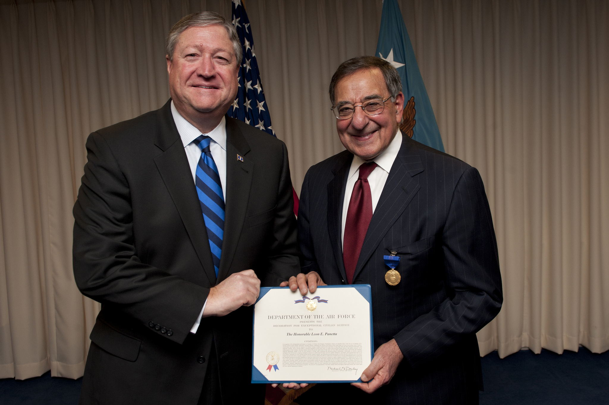 Secaf Presents Panetta With Exceptional Civilian Service Award