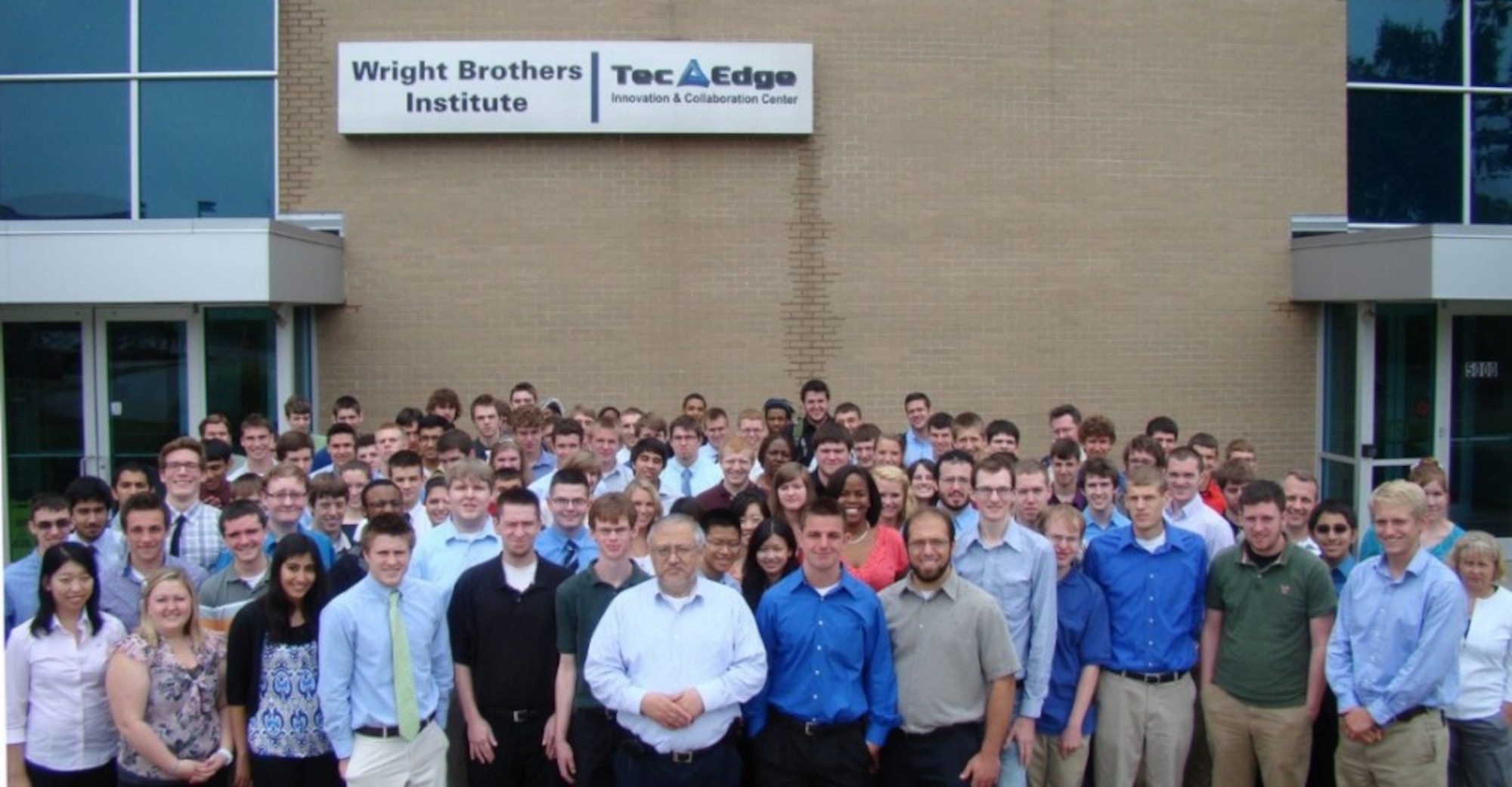 Dr. Robert Williams, center, with student attendees of the 2012 Summer-at-the-Edge program at Wright Brothers Institute.
