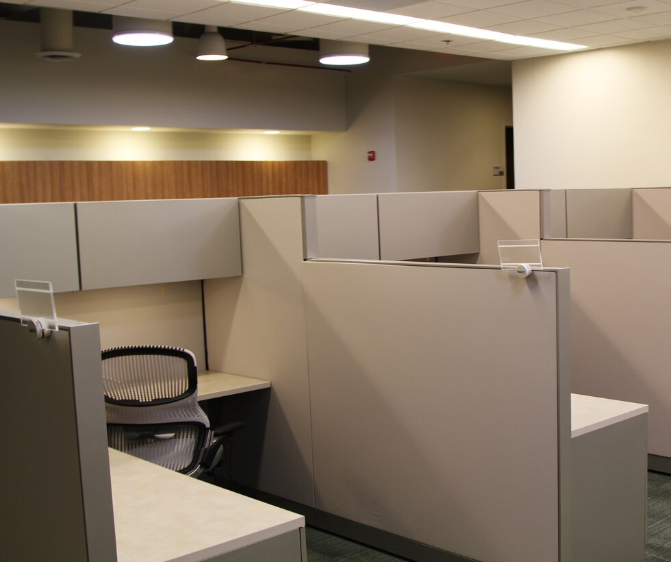 Office space at the newly renovated Department of State's human resources building. 