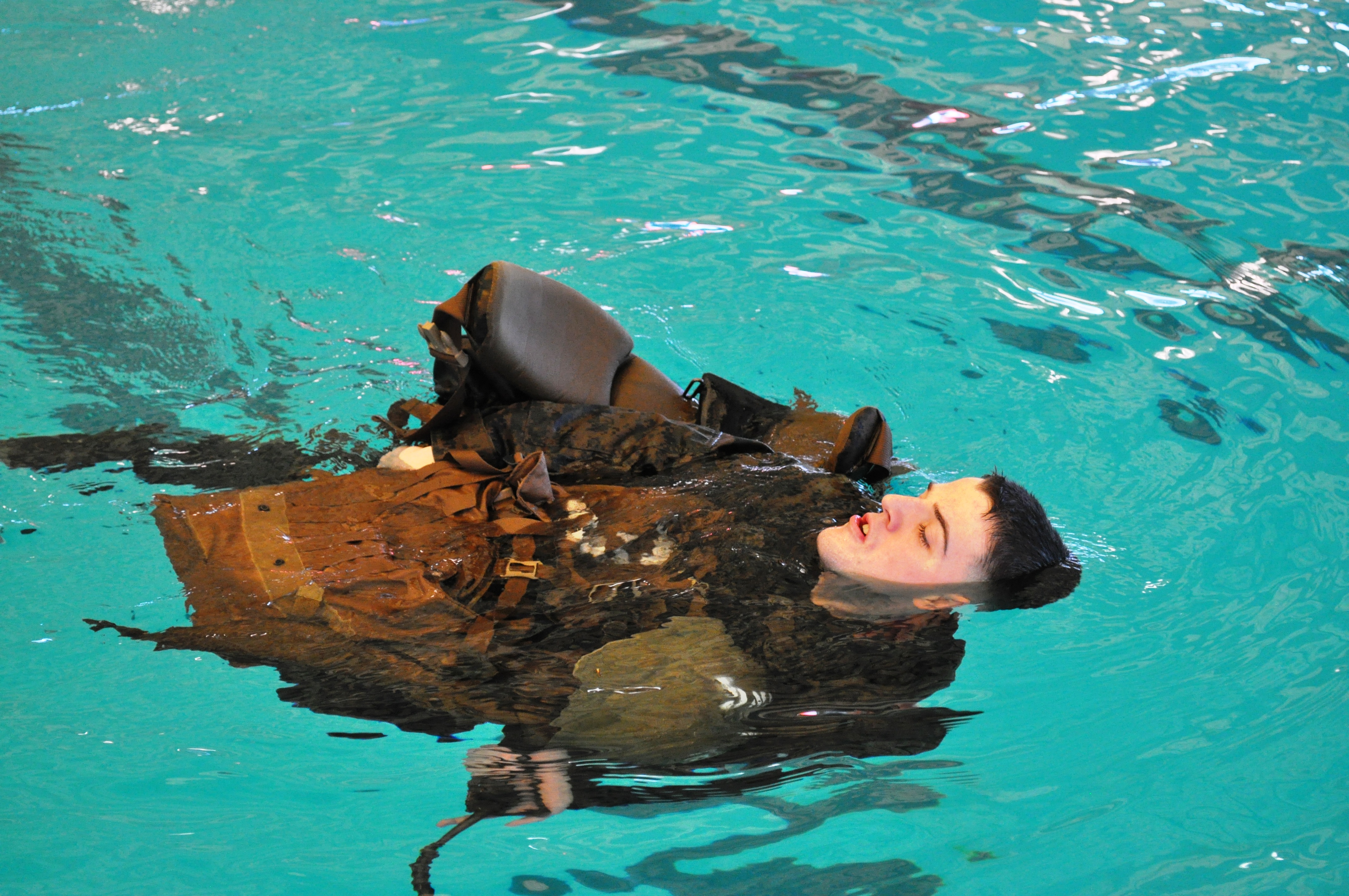 Marines conduct water survival training Joint Base McGuire Dix