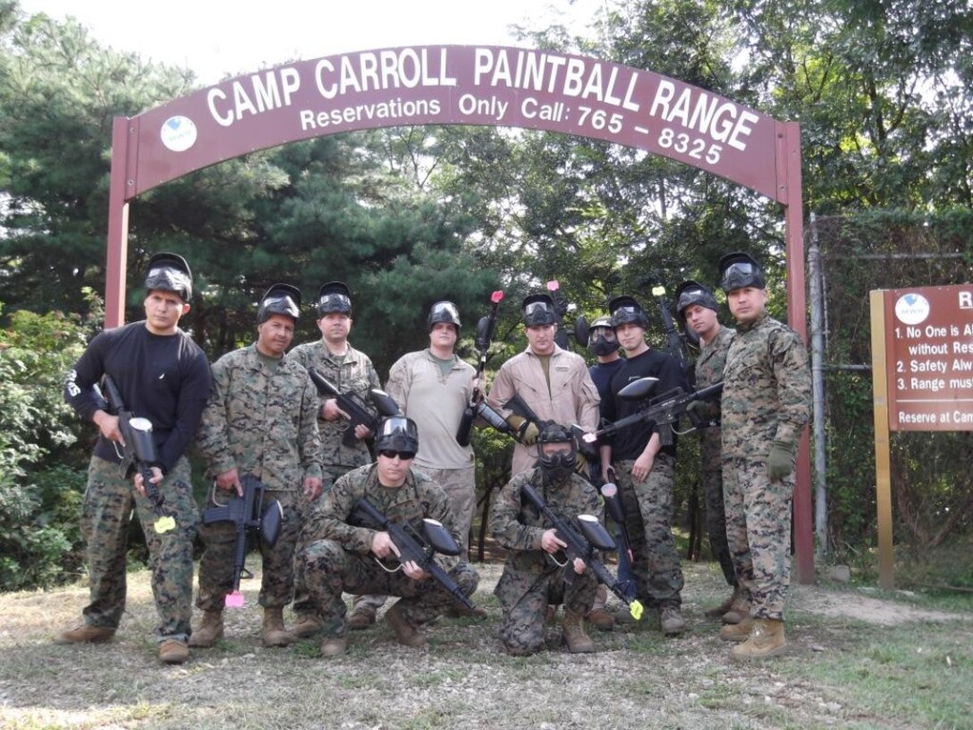 Camp Mujuk MWR Paintball event aboard USAG Daegu Camp Carroll 
