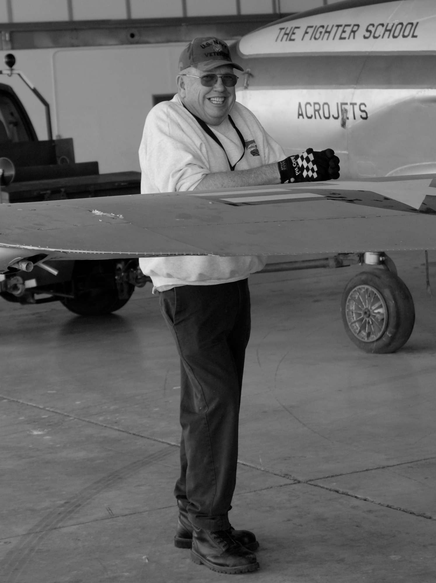 Volunteer Dennis Lundin takes a break in between relocating museum assets to the new storage and restoration facility.  (U.S. Air Force Photo by Laura Mowry)