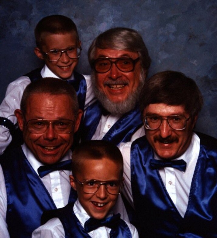 As a child, Steven Martin (top left) sang with his father's quartet. Now a Staff Sgt. working in Air Mobility Command, Martin sings with a local area quartet called "Sounds of Harmony". (Courtesy photo)