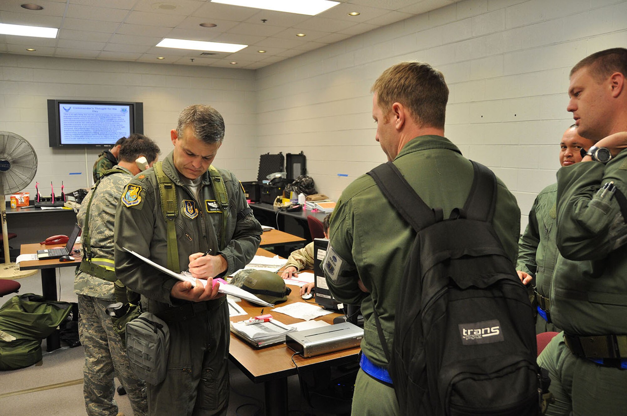 Members of the 349th Air Mobility Wing and 60th AMW worked together during an Operational Readiness Inspection during the week of February 4, at the Combat Readiness Training Center in Gulfport, Miss. ORI's are intended to test Airmen on their ability to deploy at a moments notice and be fully capable of establising and maintaining a base under various threat conditions while in chemical warfare mission oriented protective equipment. (U.S. Air Force photo)