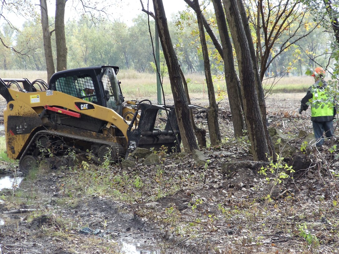 Indian Ridge Marsh - Debris removal in preparation for seeding native plants.