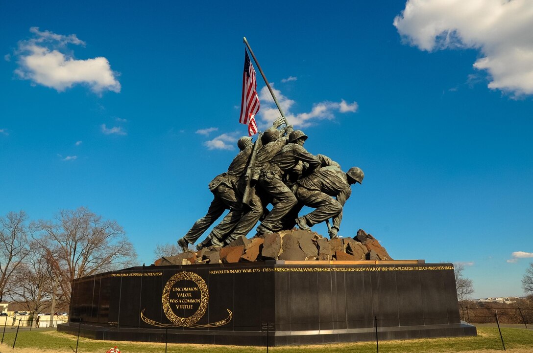 The U.S. Marine Corps War Memorial is dedicated in honor and in memory of the men and women of the United States Marine Corps who gave their lives to their country since November 10, 1775.