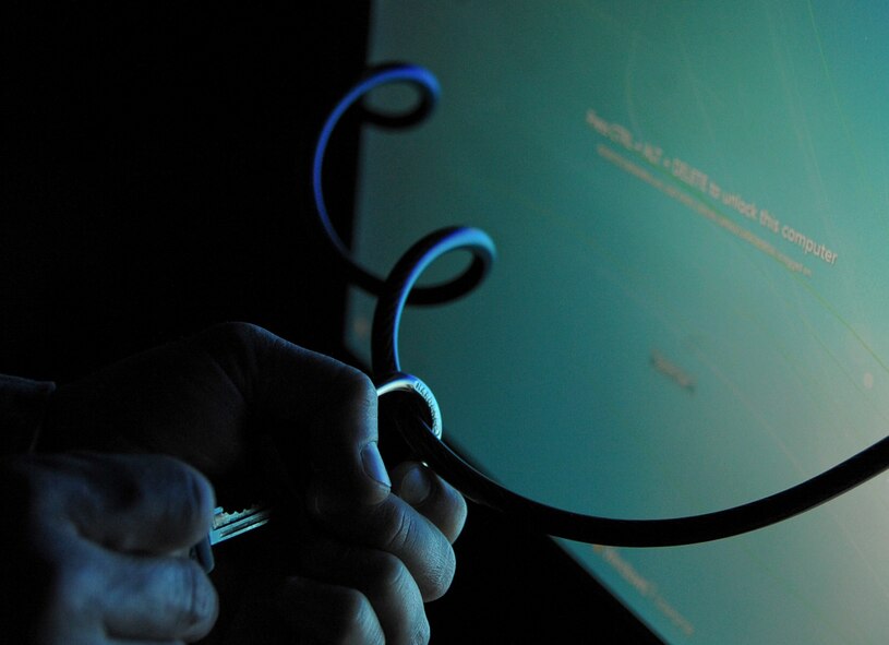 Physical security is one of the main components to the Command Cyber Readiness Inspection scheduled for March 4-8. The 2nd Communications Squadron is in the final stages of preparation to ensure Team Barksdale's systems are compliant, ready and secure. (U.S. Air Force photo illustration/Staff Sgt. Jason McCasland)