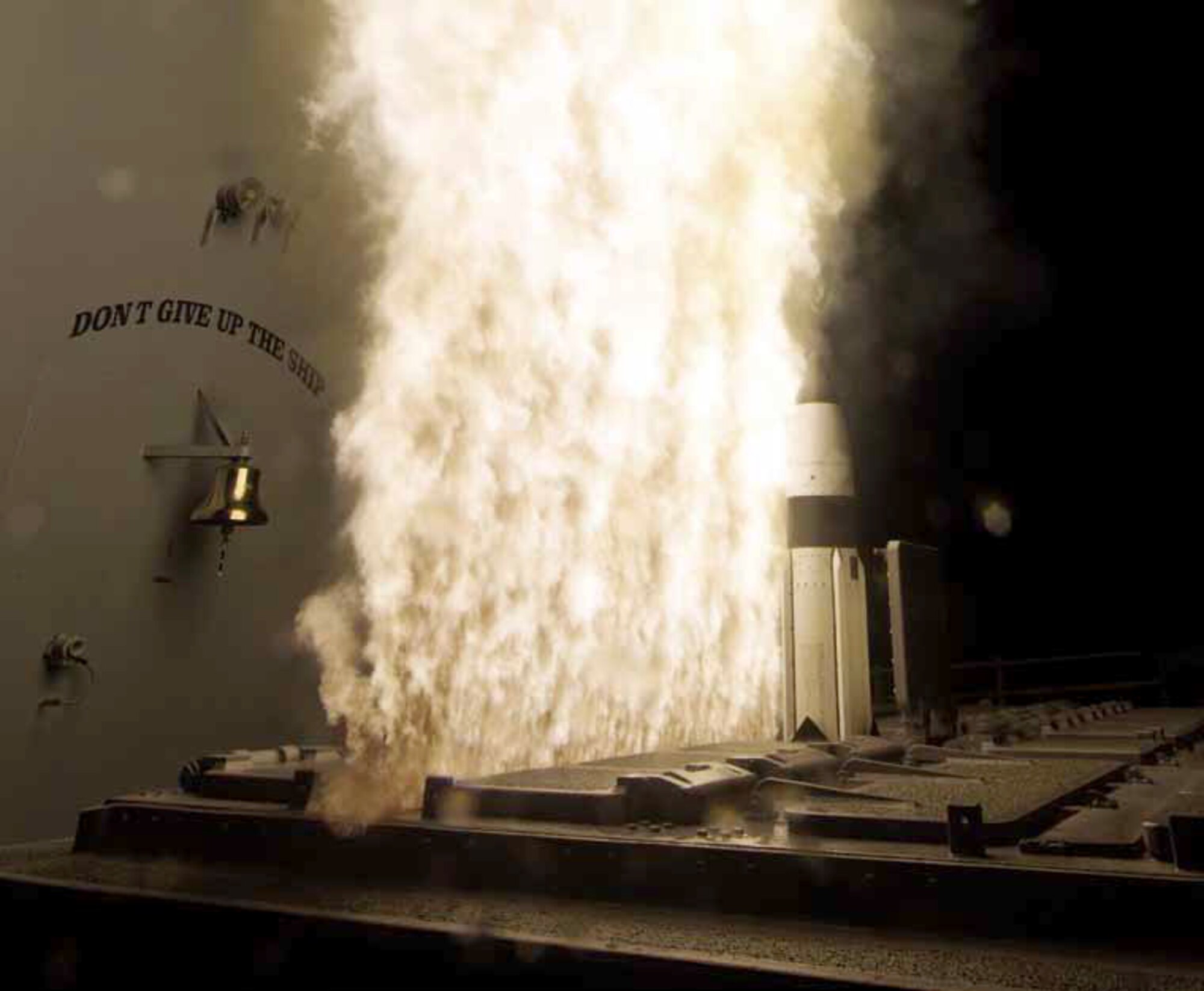 A Standard Missile-3 (SM-3) Block 1A interceptor is launched from the guidedmissile
cruiser USS Lake Erie (CG 70) during a Missile Defense Agency and U.S. Navy test in the Pacific Ocean. The SM-3 Block 1A successfully intercepted a target missile that had been launched from the Pacific Missile Range Facility, Barking Sands, Kauai, Hawaii. (U.S. Navy photo)