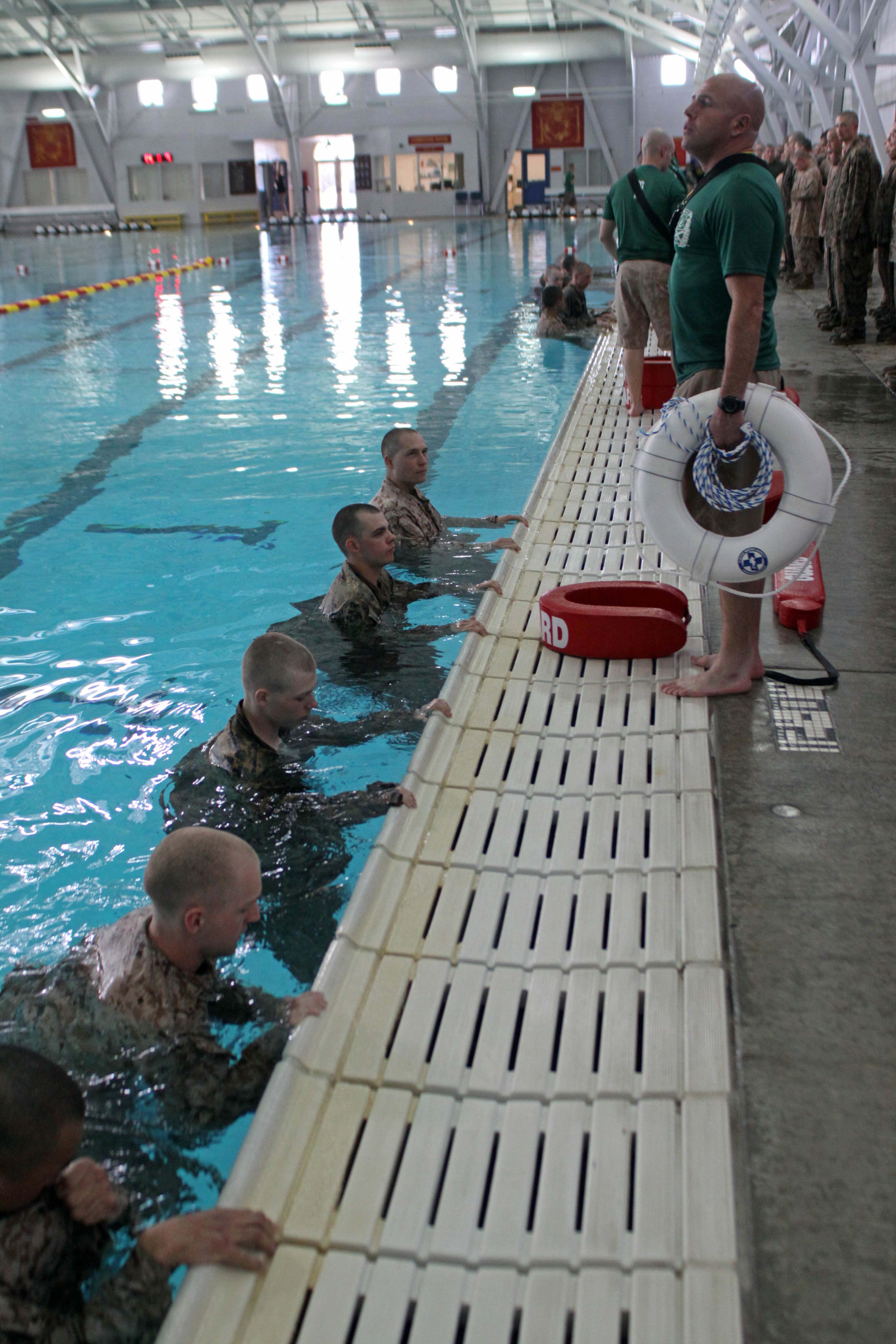 Co. L Learns Water Survival