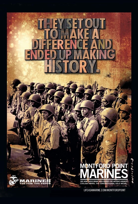 MARINE CORPS BASE QUANTICO, Va. – The Marine Corps Recruiting Command’s diversity advertising campaign, Montford Point Marines, won three awards at the 2013 Atlanta ADDY Awards Feb. 21. The campaign consisted of two print ads and a long-form web video. The print ads won a Bronze ADDY Award in the Consumer Publication Print Campaign category, and the web video won Silver ADDY Awards in both digital and video advertising categories.