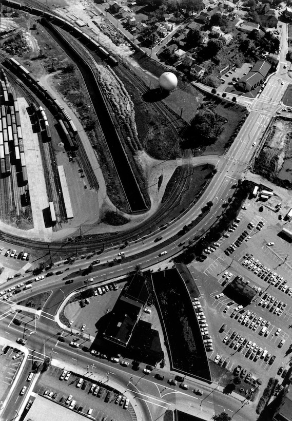 Aerial View of Danbury LPP. Located along Still River in Danbury, CT.  Photo was taken Oct. 1986.