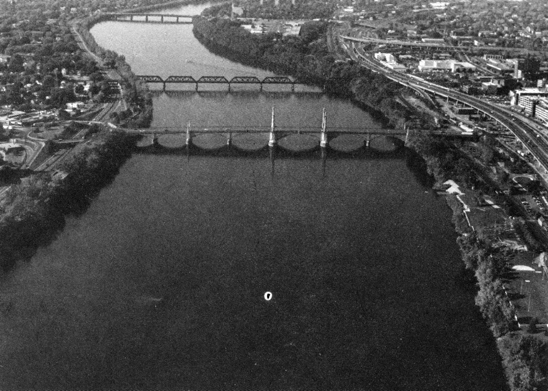 Aerial view of Springfield Local Protection Project. The Springfield Local Protection Project is located along approximately five miles of the Connecticut River's east bank in Springfield, MA.