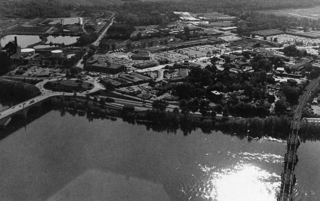 Aerial view of West Springfield Local Protection Project. The West Springfield Local Protection Project is located along two miles of the Connecticut River's west bank and almost three miles of the Westfield River's north bank in West Springfield, MA.