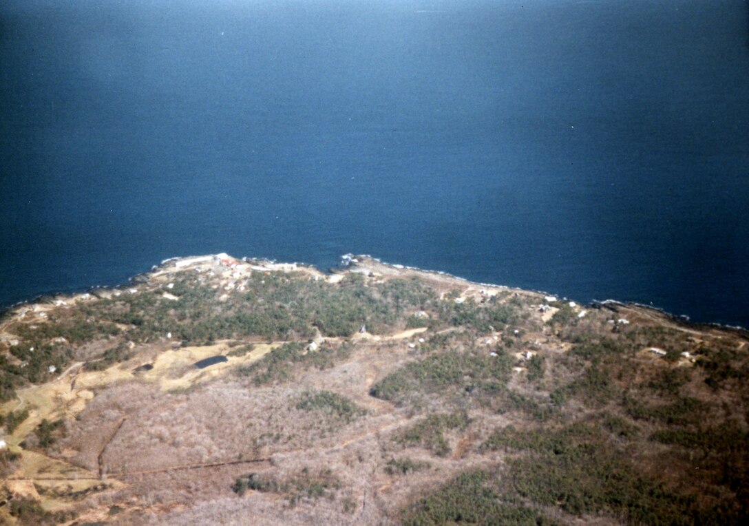 Aerial view of Portsmouth Harbor, NH. Located about 50 miles northeast of Boston, Portsmouth Harbor is the sole deep draft harbor in New Hampshire.