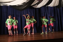 A step team composed of Randolph Elementary School students perform at the You Got Talent Family and Teen Talent Contest Feb. 15 at Joint Base San Antonio- Randolph (U.S. Air Force photo by Joel Martinez)