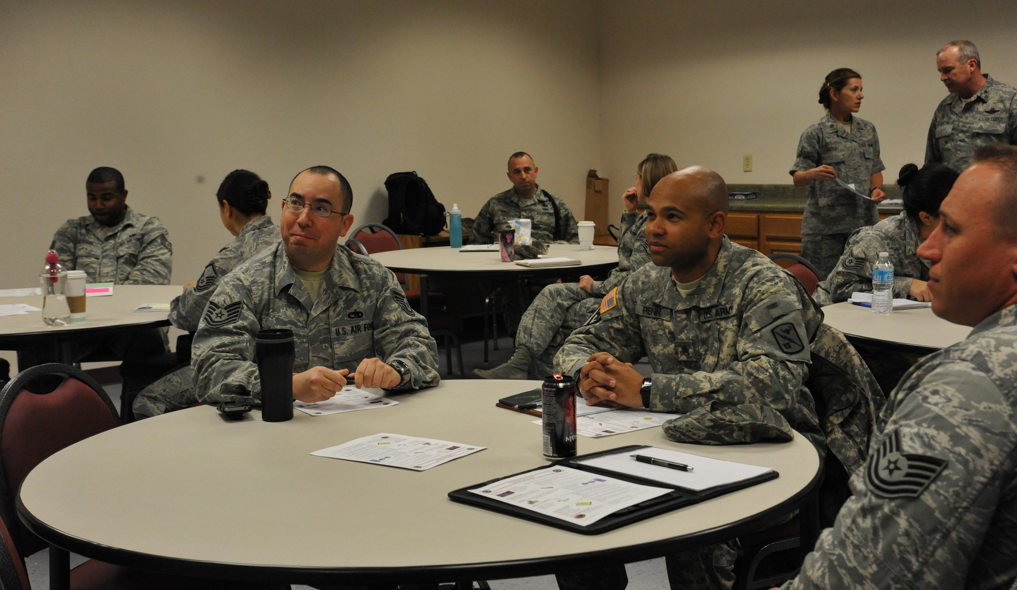 Twenty Airmen both military and civilian volunteers were the first group to participate in Comprehensive Airman Fitness (CAF) training on Feb. 20 at the Airman & Family Readiness Center. (U.S. Air Force Photo/Kimberly Parker). 