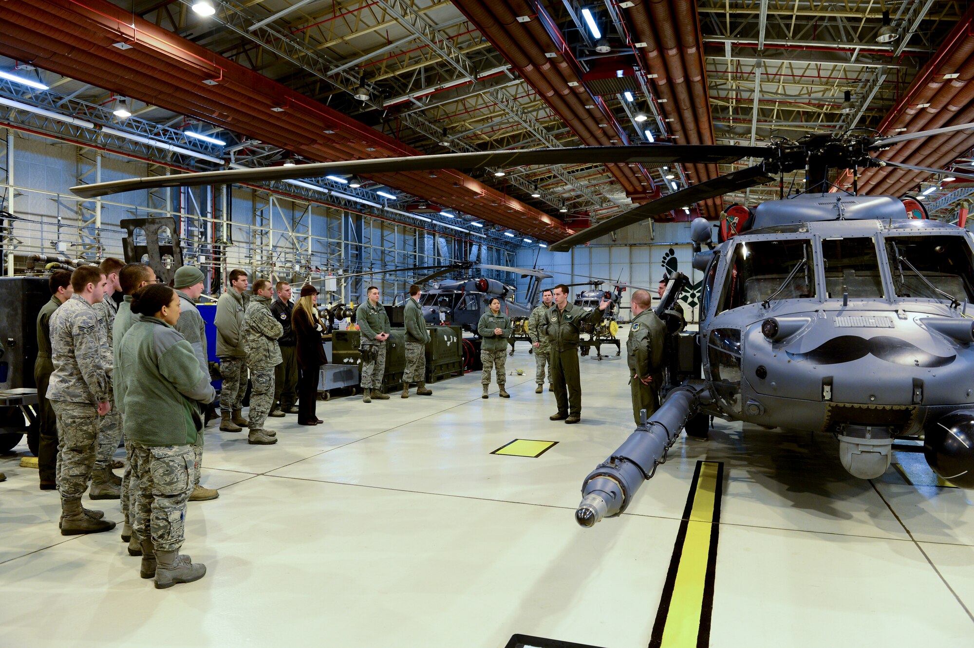ROYAL AIR FORCE LAKENHEATH, England – Airmen from RAFs Lakenheath and Mildenhall attend the 48th Operations Group monthly immersion Feb. 22, 2013. The Airmen visited different squadrons within the group to see the 48th OG mission firsthand. (U.S. Air Force photo by Staff Sgt. Stephanie Mancha)