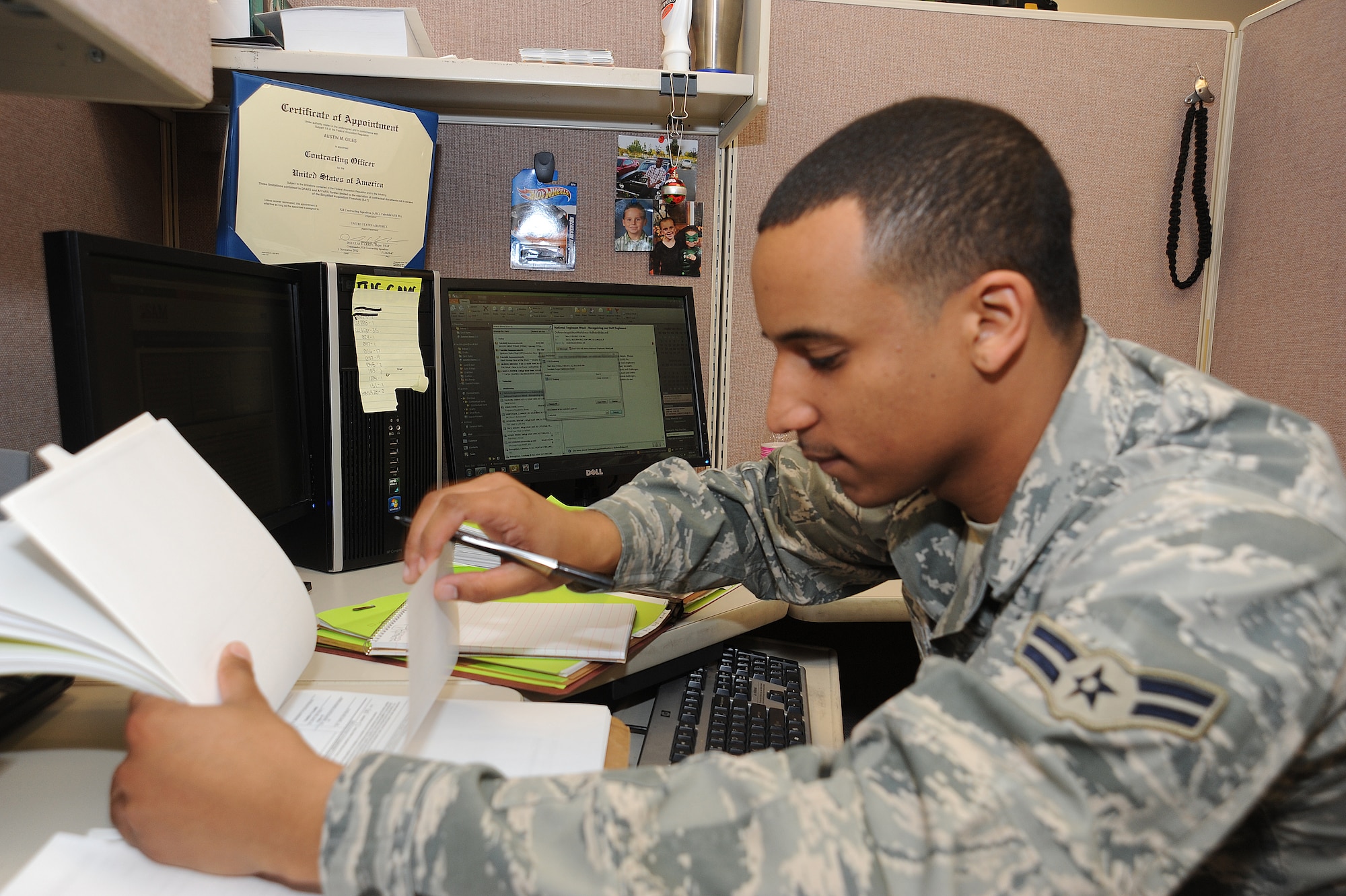 Airman 1st Class Austin Giles, 92nd Contracting Squadron contracting specialist, has been selected as a member of Team Fairchild’s elite, Fairchild’s Finest at Fairchild Air Force Base, Wash. (U.S. Air Force photo by Senior Airman Jordan Pollock)