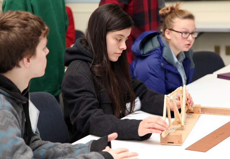 High school students from a dozen Portland-area schools visited Bonneville Lock and Dam Feb. 21 to celebrate Engineer Day. Students created their own power sources from magnets and pieces of copper wire.