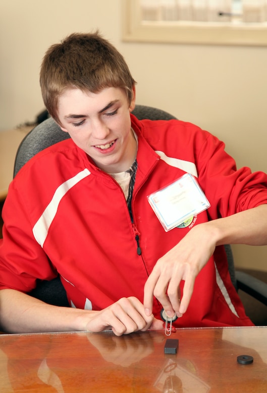 High school students from a dozen Portland-area schools visited Bonneville Lock and Dam Feb. 21 to celebrate Engineer Day. Students created their own power sources from magnets and pieces of copper wire.