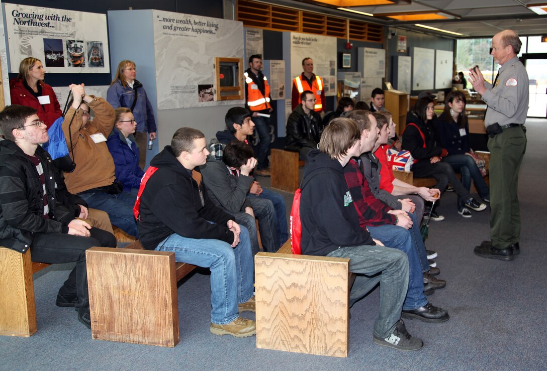 High school students from a dozen Portland-area schools visited Bonneville Lock and Dam Feb. 21 to celebrate Engineer Day.