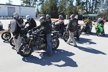 Basic Rider Course instructors instruct their class on how to properly mount and control their motorcycle. The Basic Riders Course is structured around teaching novice motorcycle riders the tools they need to ride and stay safe.
