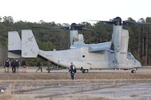 Marine Medium Tiltrotor Squadron 263 provided support to special operators, including Navy SEALs, Air Force combat controllers and Army Special Forces, with parachute operations in Emporia Airfield, Va., Feb. 20-21. The special operators performed military free falls from 12,500 feet in the air from two MV-22B Ospreys and a static line jump from 1,500 feet. 

