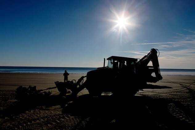 Marine Wing Support Squadron 273 conducts an Engineer Company Community Relations Project on Hunting Island State Park, Feb. 20. The project focuses on removing large natural and man-made debris using their heavy equipment. 