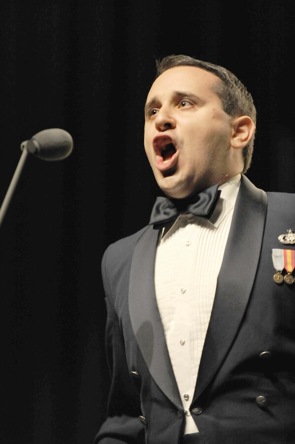 Singing Sergeant and Metropolitan Opera chorister, Tech. Sgt. Joe Haughton (A.F. photo by Tech. Sgt. Raymond Mills)