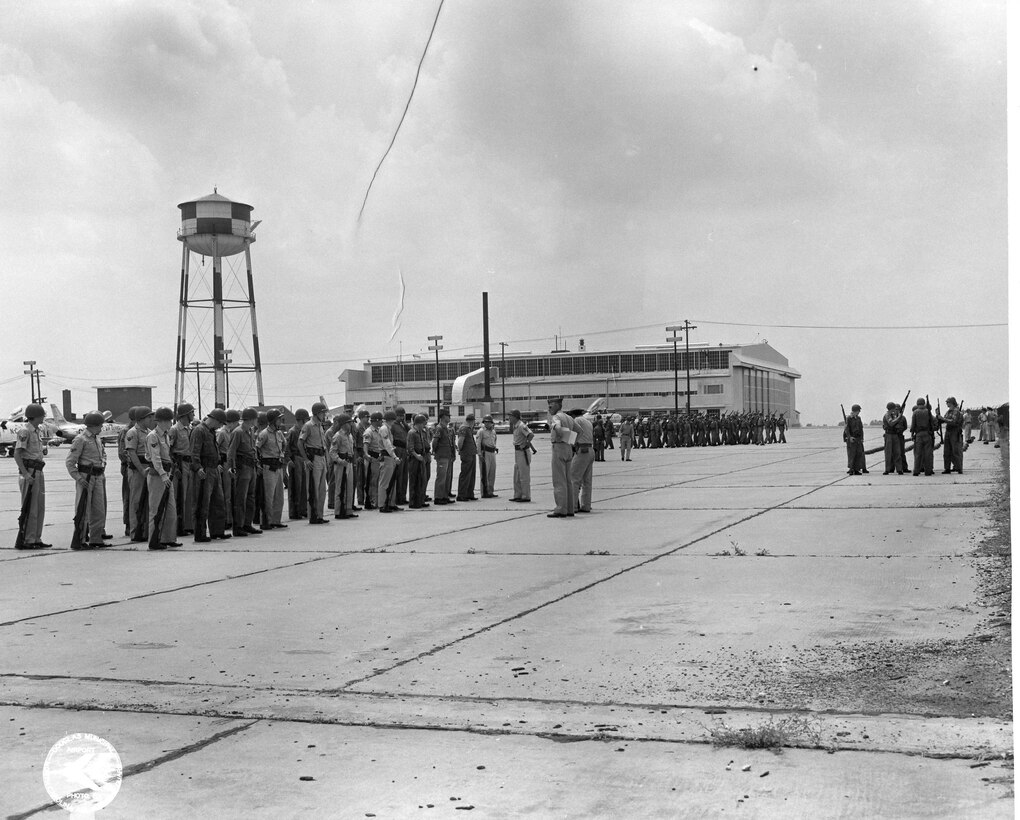 North Carolina Air National Guard, NCANG, 145 Airlift Wing, 145 AW, 156 Fighter Interceptor Squadron (FIS), Late 1950's Riot Control Training, Charlotte Base  (Photo by NCANG Heritage Program)