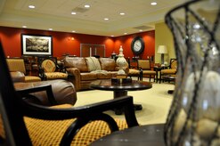 A new gathering area for families of the fallen opened Feb. 25, during a ribbon-cutting ceremony for a new base chapel at Dover Air Force Base, Del. The chapel annex is designed to accommodate families traveling to Dover to witness a dignified transfer of a fallen service member. (U.S. Air Force photo/Tech. Sgt. Ali Rose)