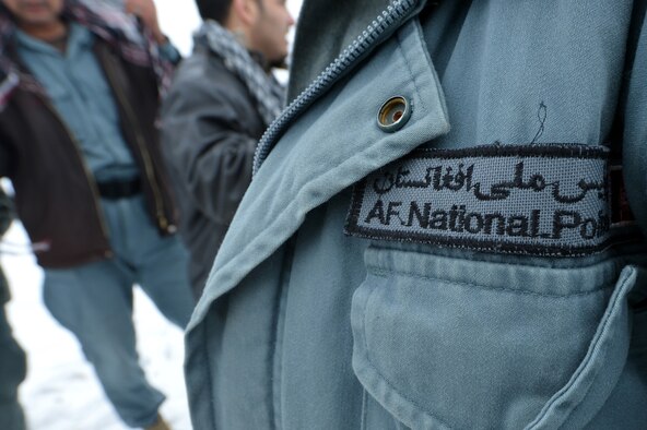 Members of the Afghan National Police participate in a counter-improvised explosive device awareness course at Bagram Airfield, Afghanistan, Feb. 27, 2013.  The members practiced vehicle sweeps and tactical movement when approaching a suspected IED. (U.S. Air Force photo/Senior Airman Chris Willis)