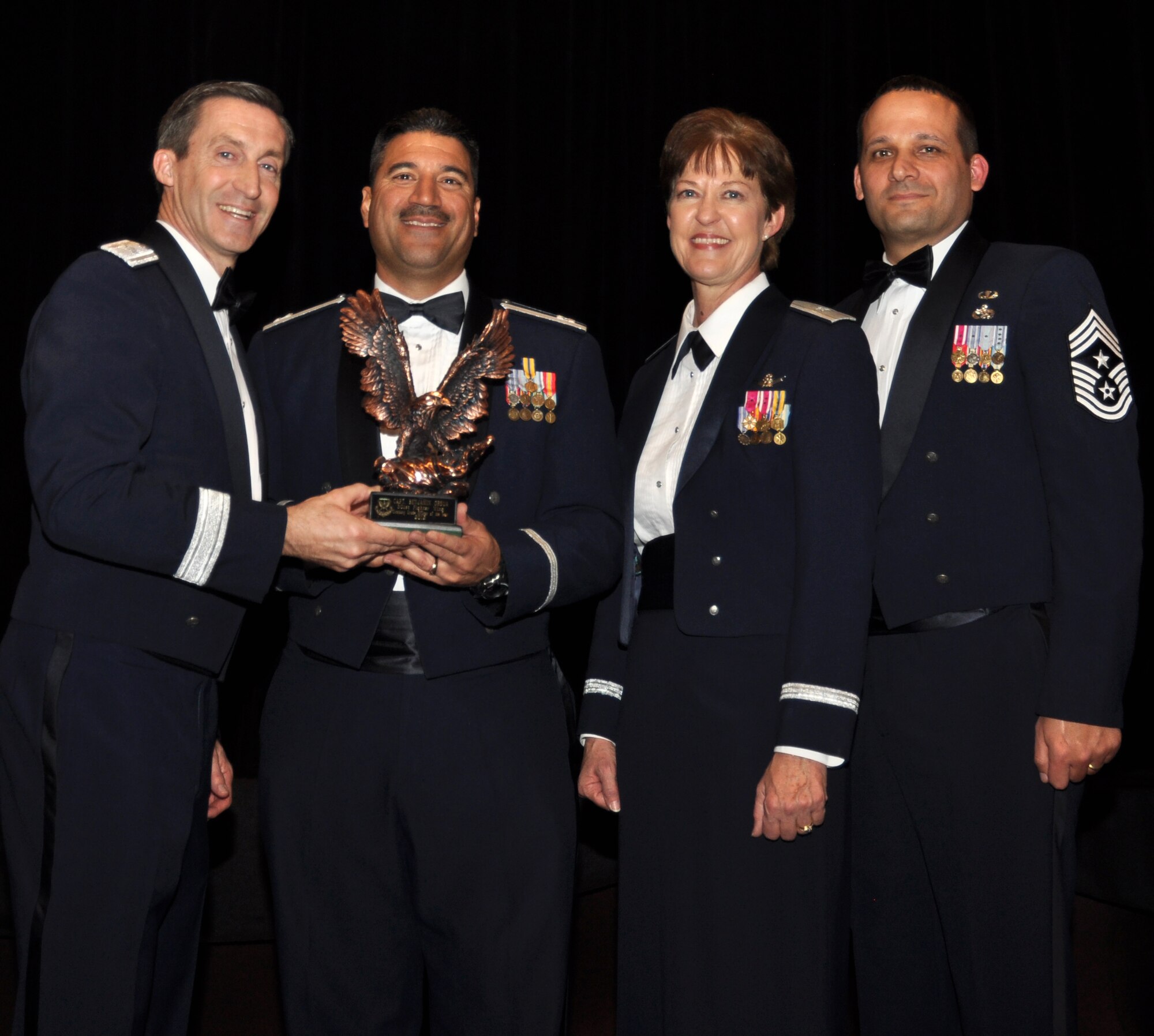 It was another sell-out crowd that attended the 301st Fighter Wing Annual Awards Banquet at the Hilton in downtown Fort Worth Feb. 2. Yearly awards were given to Air Force Reservists for Airman, NCO, Senior NCO, 1st Sgt., Company Grade Officer and Field Grade Officer as well as three Civilan of the Year awards and the Henry D. Green award for community service. 