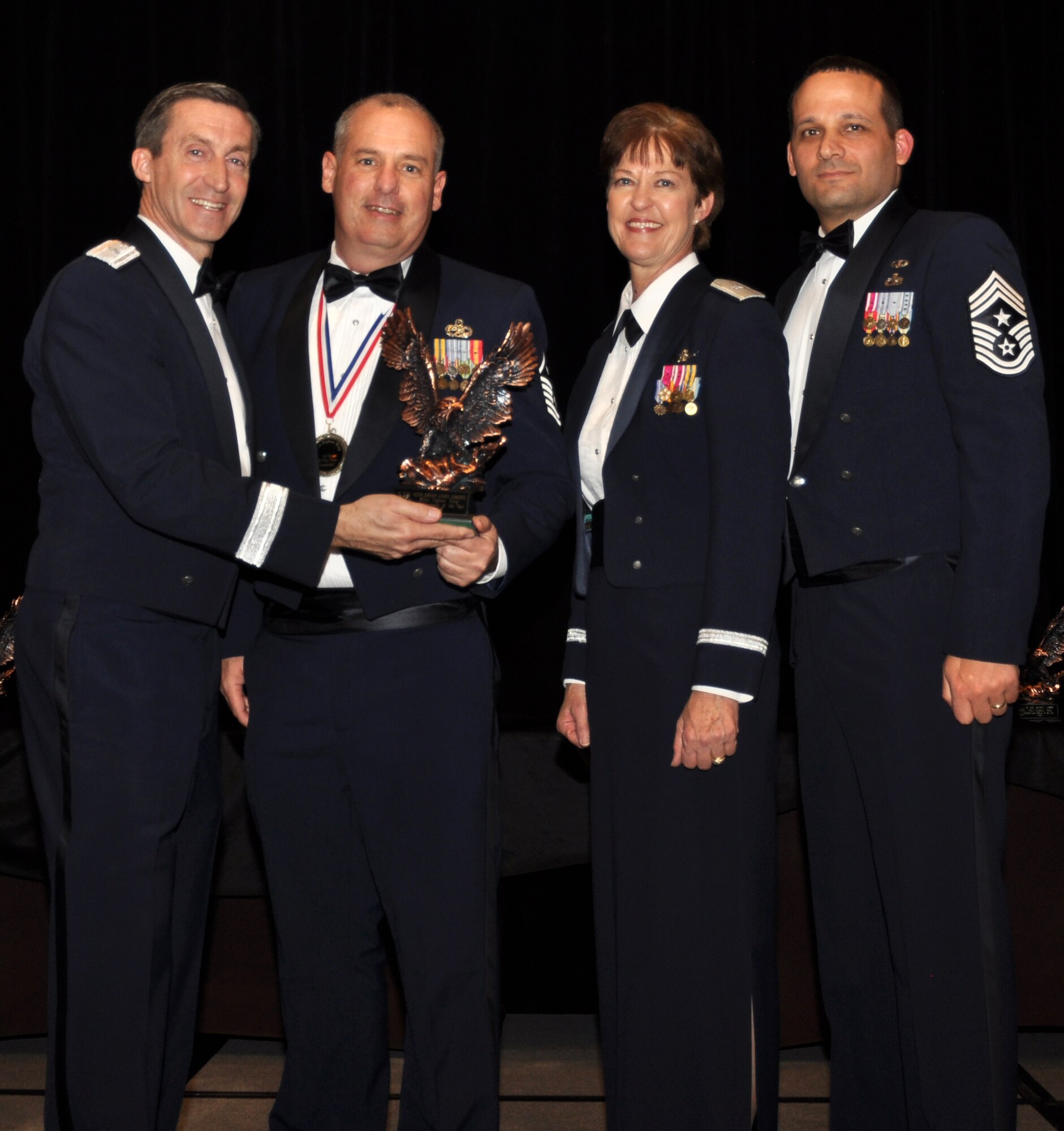 It was another sell-out crowd that attended the 301st Fighter Wing Annual Awards Banquet at the Hilton in downtown Fort Worth Feb. 2. Yearly awards were given to Air Force Reservists for Airman, NCO, Senior NCO, 1st Sgt., Company Grade Officer and Field Grade Officer as well as three Civilan of the Year awards and the Henry D. Green award for community service. 