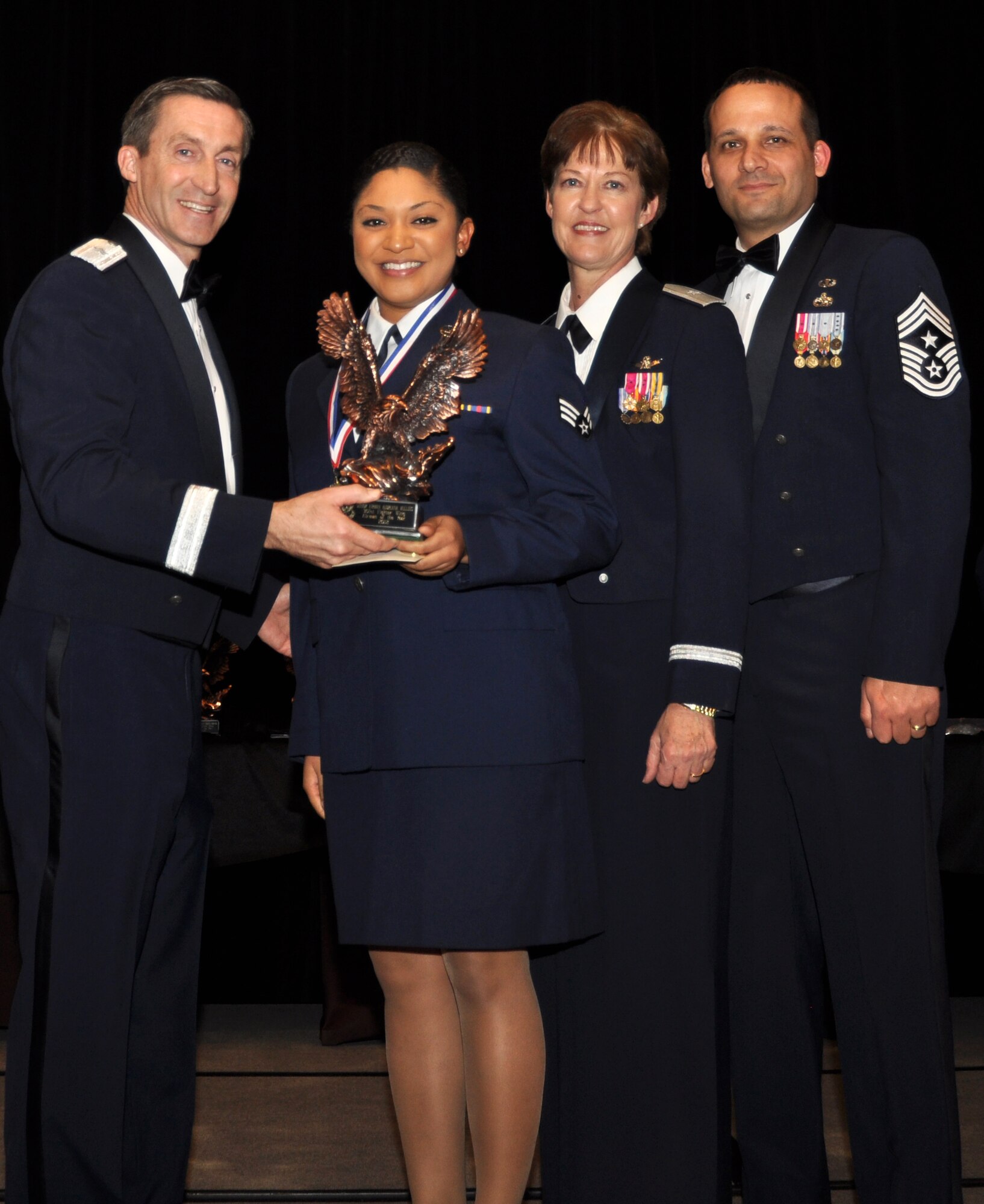 It was another sell-out crowd that attended the 301st Fighter Wing Annual Awards Banquet at the Hilton in downtown Fort Worth Feb. 2. Yearly awards were given to Air Force Reservists for Airman, NCO, Senior NCO, 1st Sgt., Company Grade Officer and Field Grade Officer as well as three Civilan of the Year awards and the Henry D. Green award for community service. 
